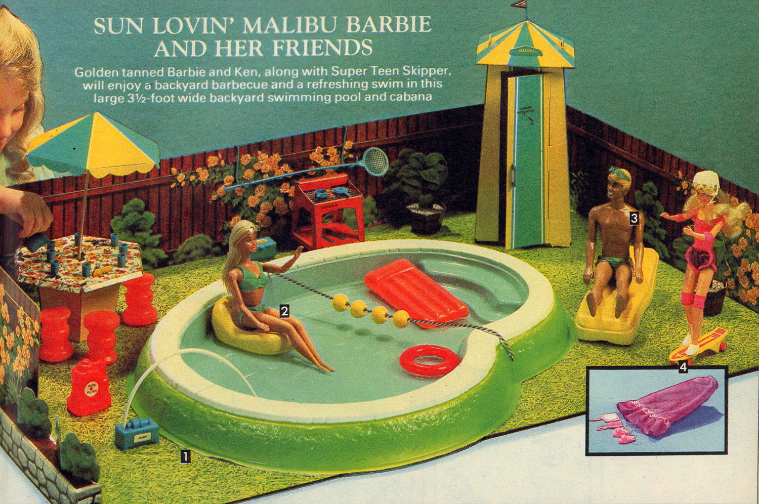 barbie pool set 1980s