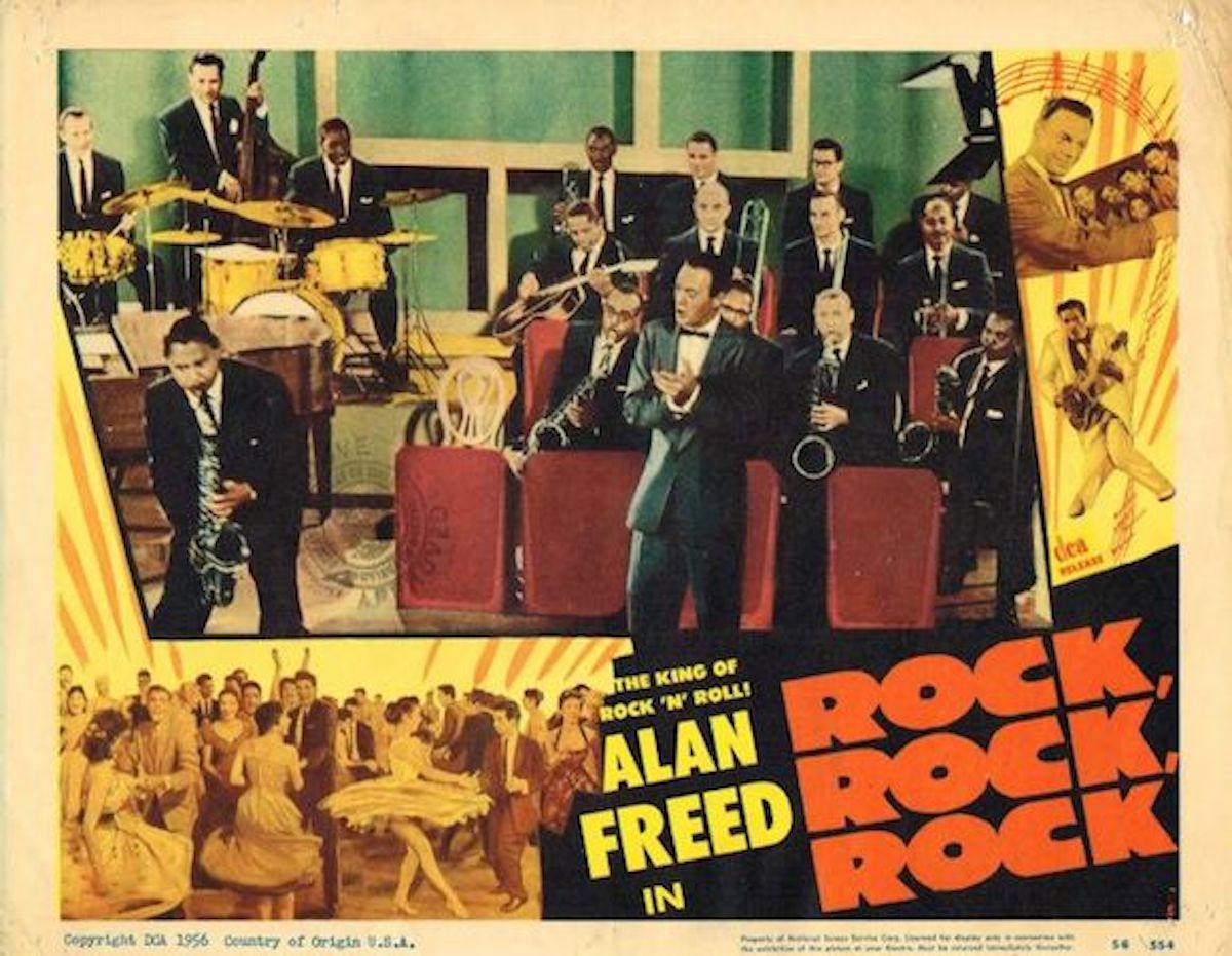 Showcard for Rock, Rock, Rock!; Chuck Berry figure centre right