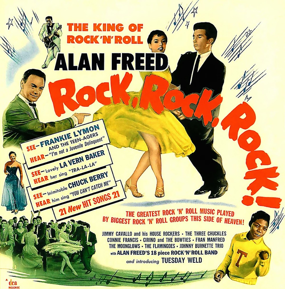 Poster for Rock, Rock, Rock!; note Chuck Berry figure top right