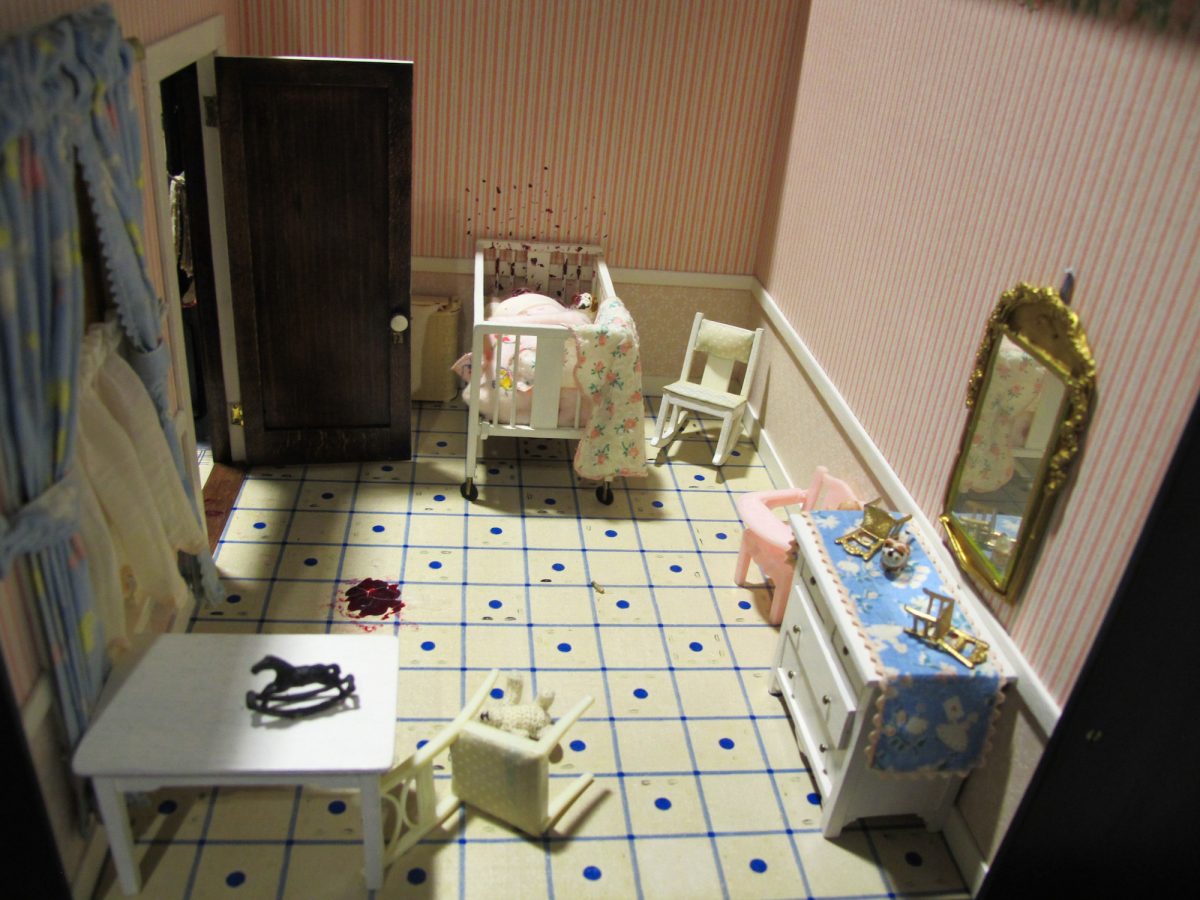 Frances Glessner Lee, Three-Room Dwelling (detail), about 1944-46. Collection of the Harvard Medical School, Harvard University, Cambridge, MA, courtesy of the Office of the Chief Medical Examiner, Baltimore, MD