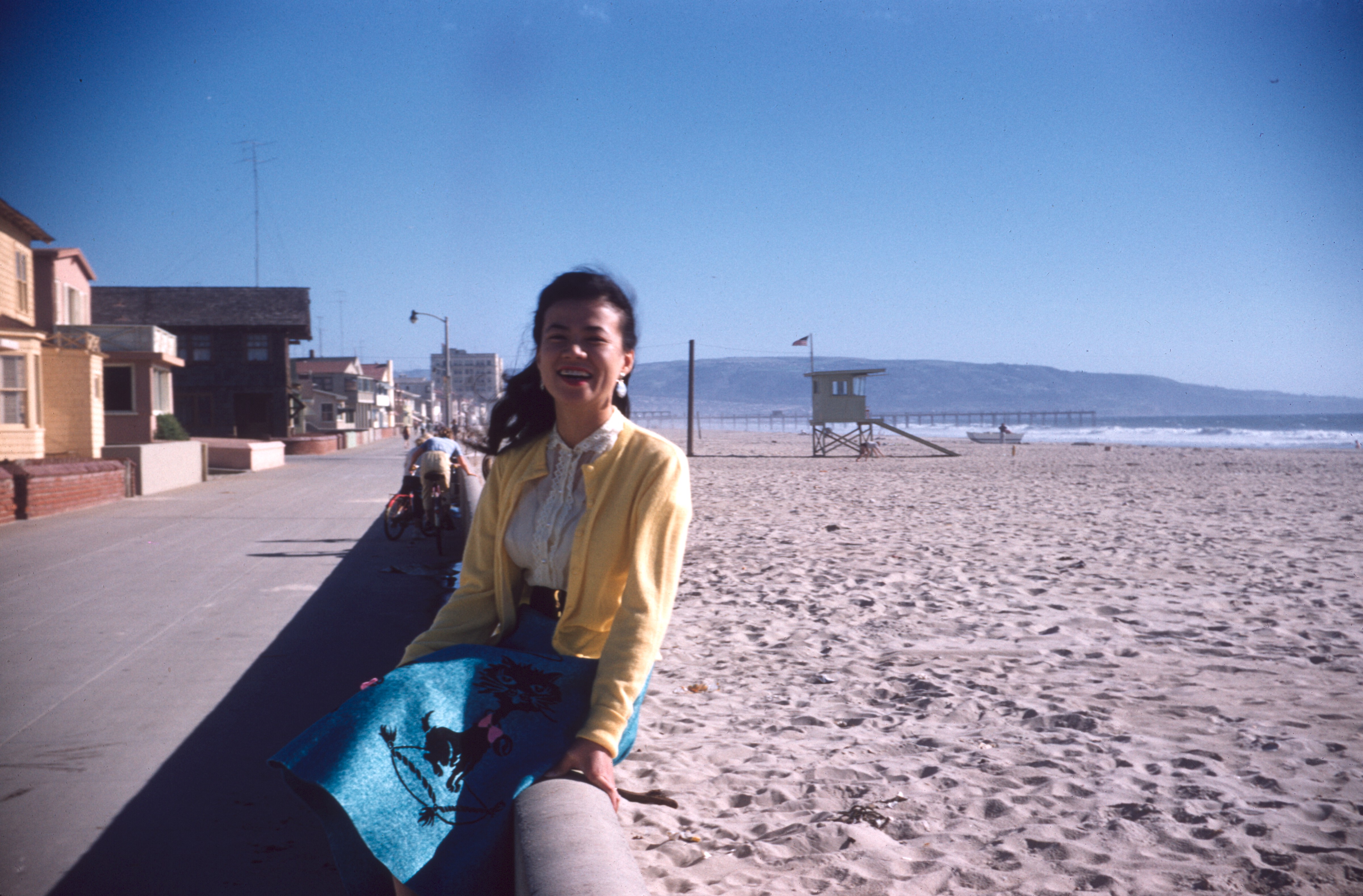 Kazuko at Hermosa Beach, Jan 1957