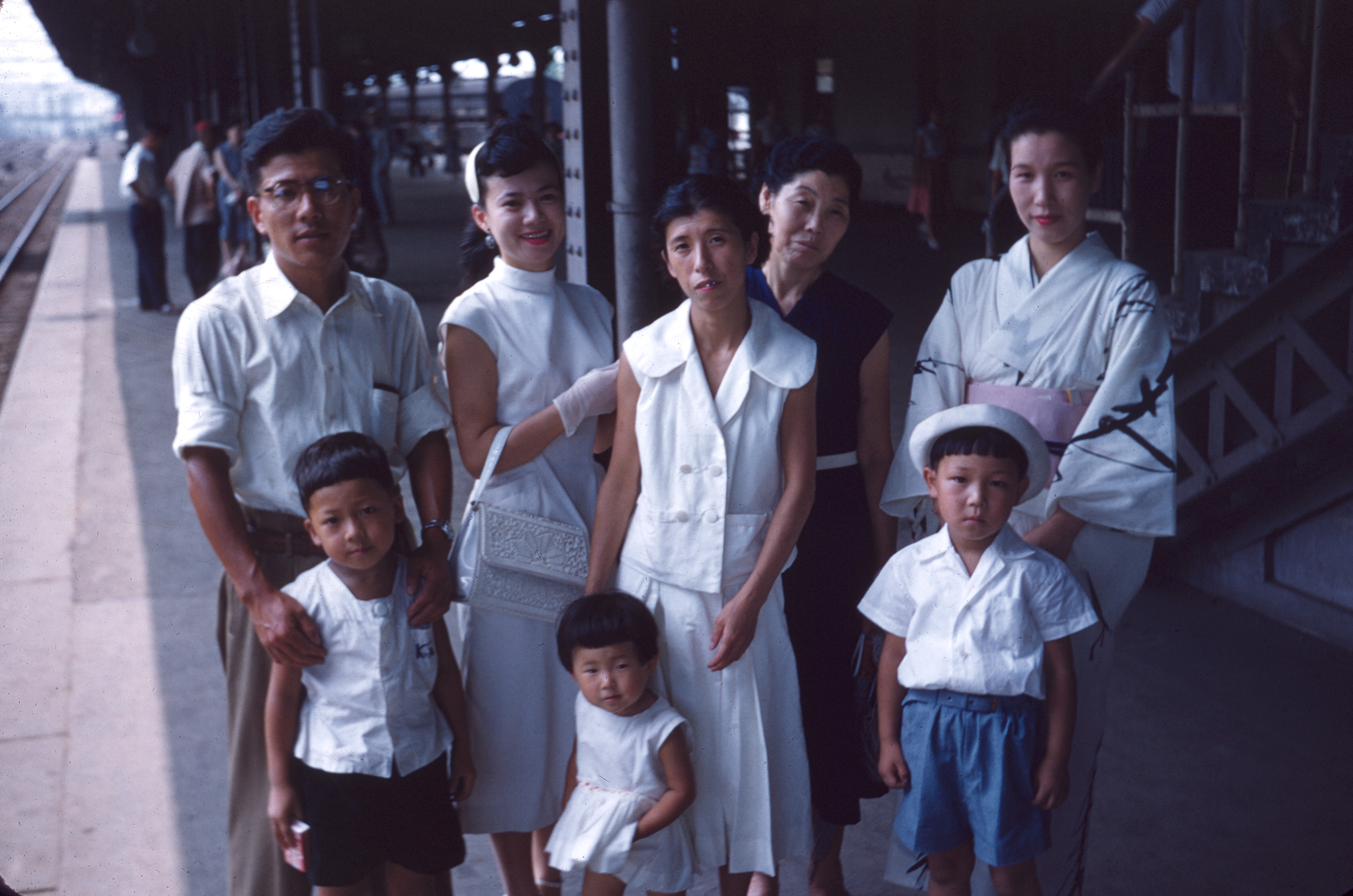 Toshiko and Family, Kyoto RTO, Aug 1956