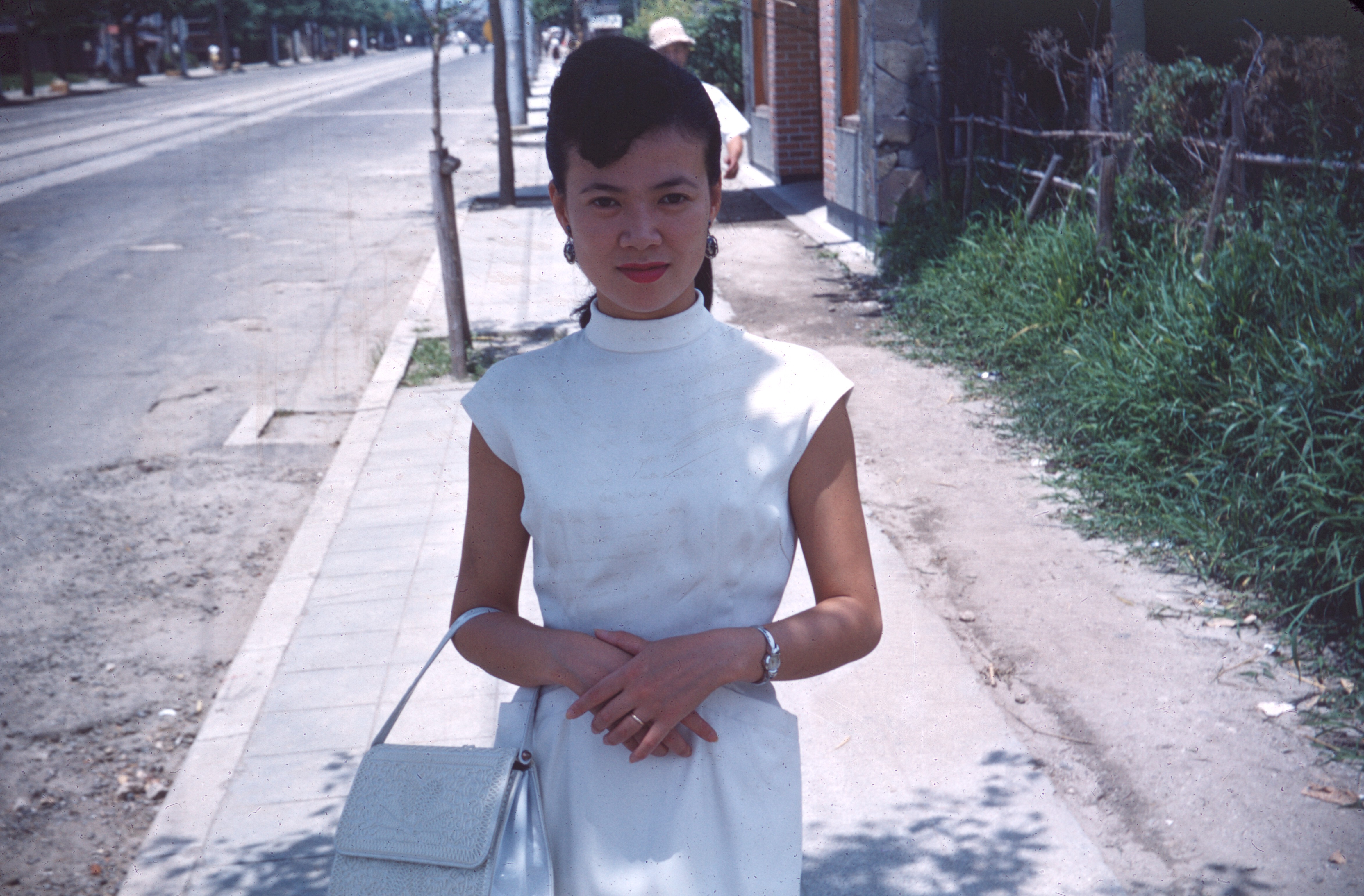 Kazuko, Jodoji bus stop, August,1956