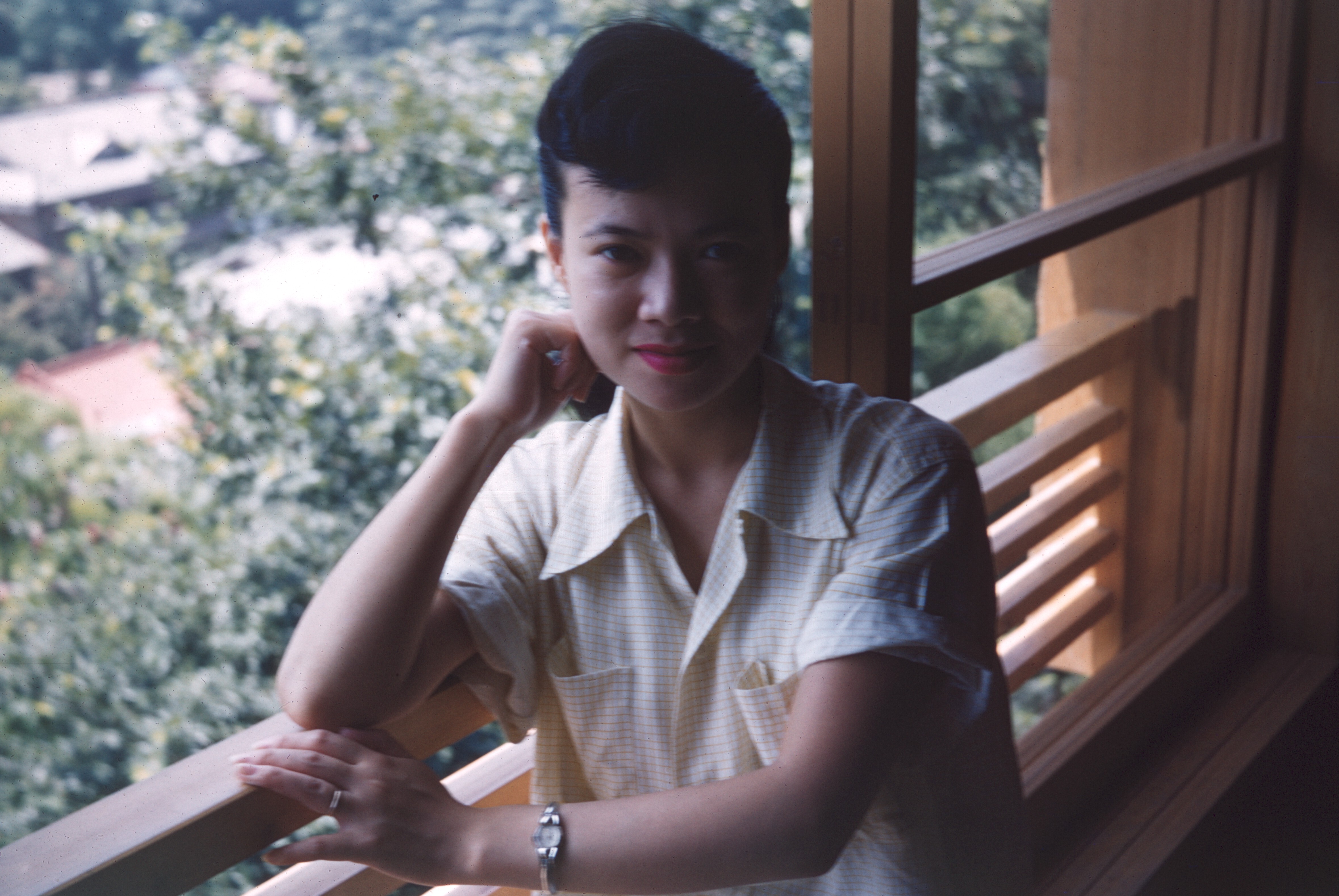 Kazuko in the Ugawara Seifu hotel, August 1956