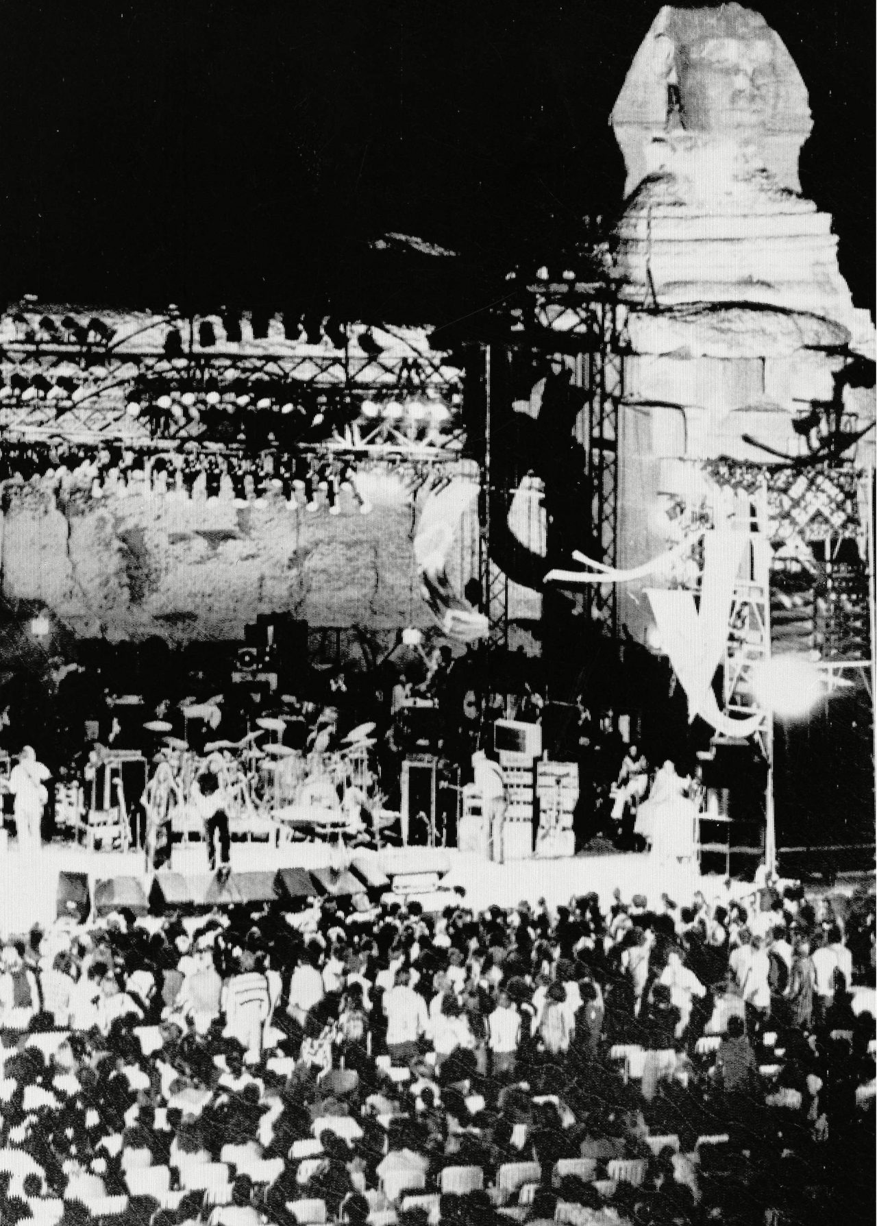 The American rock band "The Grateful Dead" winds up three nights of concerts on a stage in front of the fabled "Sphinx" in Cairo, Egypt The Grateful Dead, Cairo, Egypt