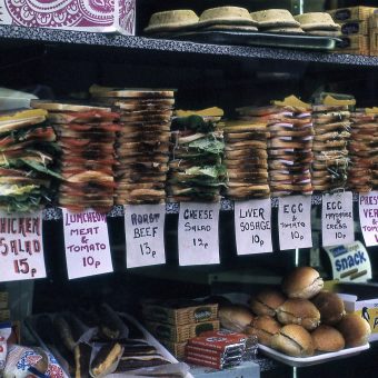 Sandwiches for sale, London 1972