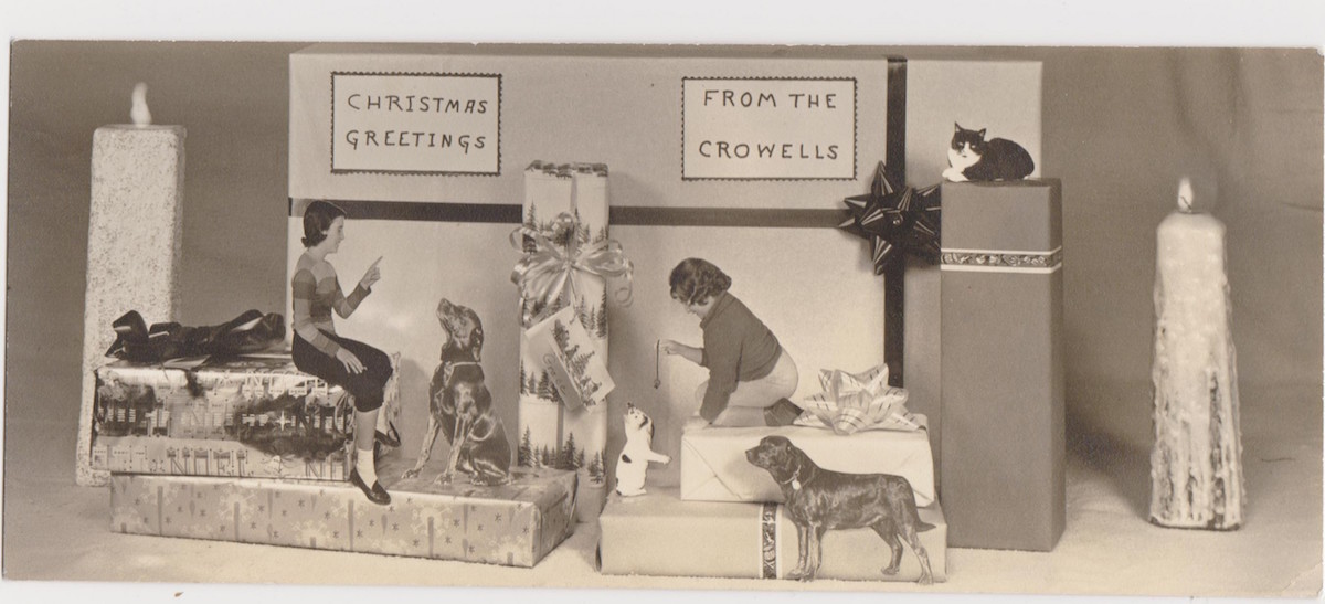 vintage christmas cards dogs