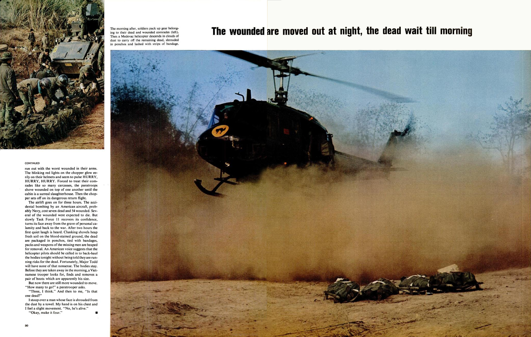 LIFE magazine Feb. 19, 1971 - Larry Burrow's hunting image is published for the first time