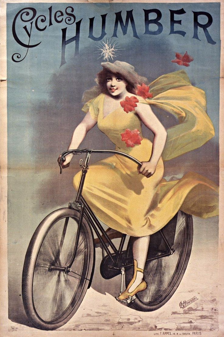 bicycle bike poster women