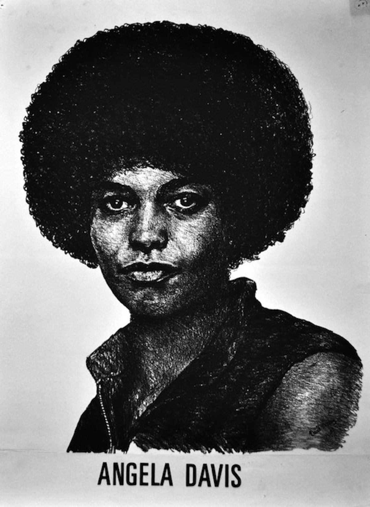 Images of Angela created for the black community by artists such David Mosley portrayed Davis as a “strong black sister.”