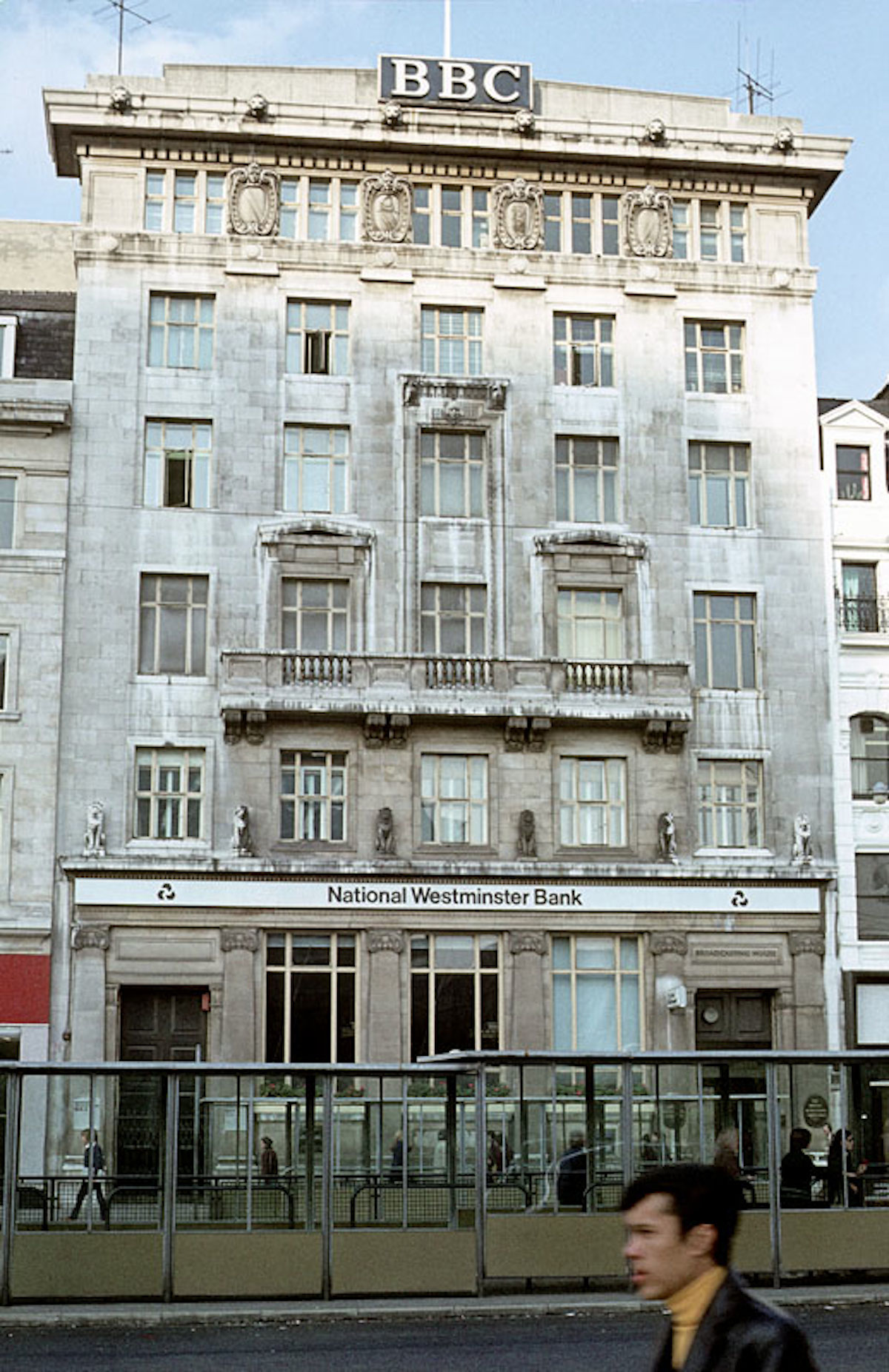 The BBC's Broadcasting House at Piccadilly, Manchester, photographed about 1970.