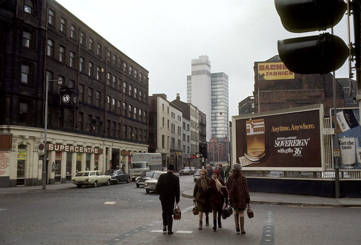 View north along High Street from the junction with Church Street in March 1970.