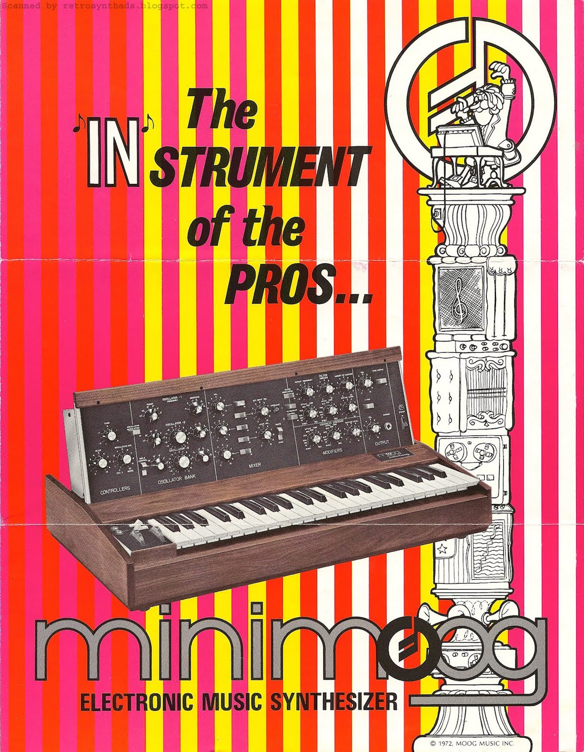 A 1972 brochure for the Minimoog.
