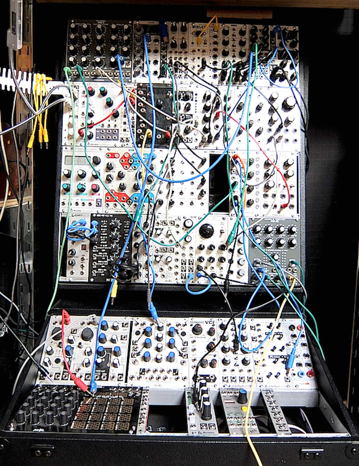 A modular Eurorack synthesizer at Vintage Synthesizer Museum.