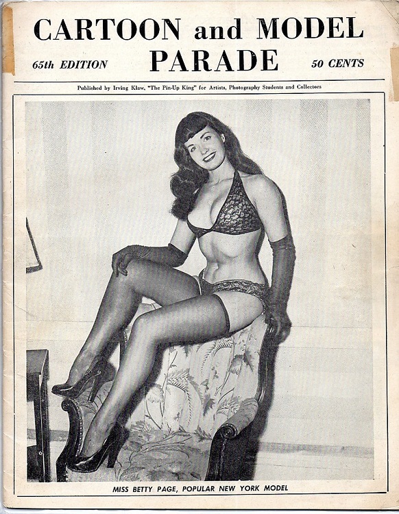 Irving Klaw Bettie Page cartoon and model parade