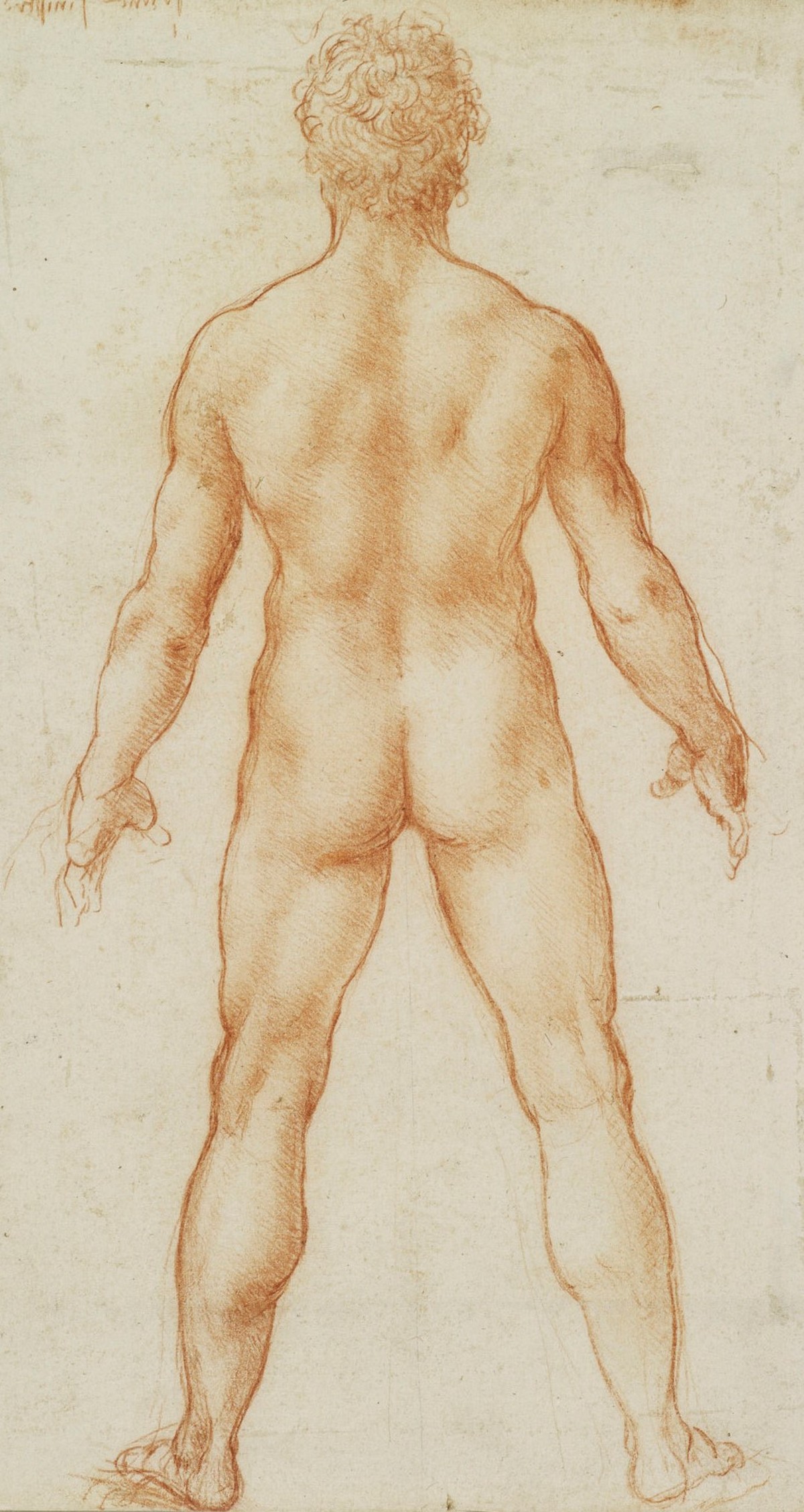 Leonardo da Vinci (Vinci 1452-Amboise 1519), A male nude , c.1504-5.