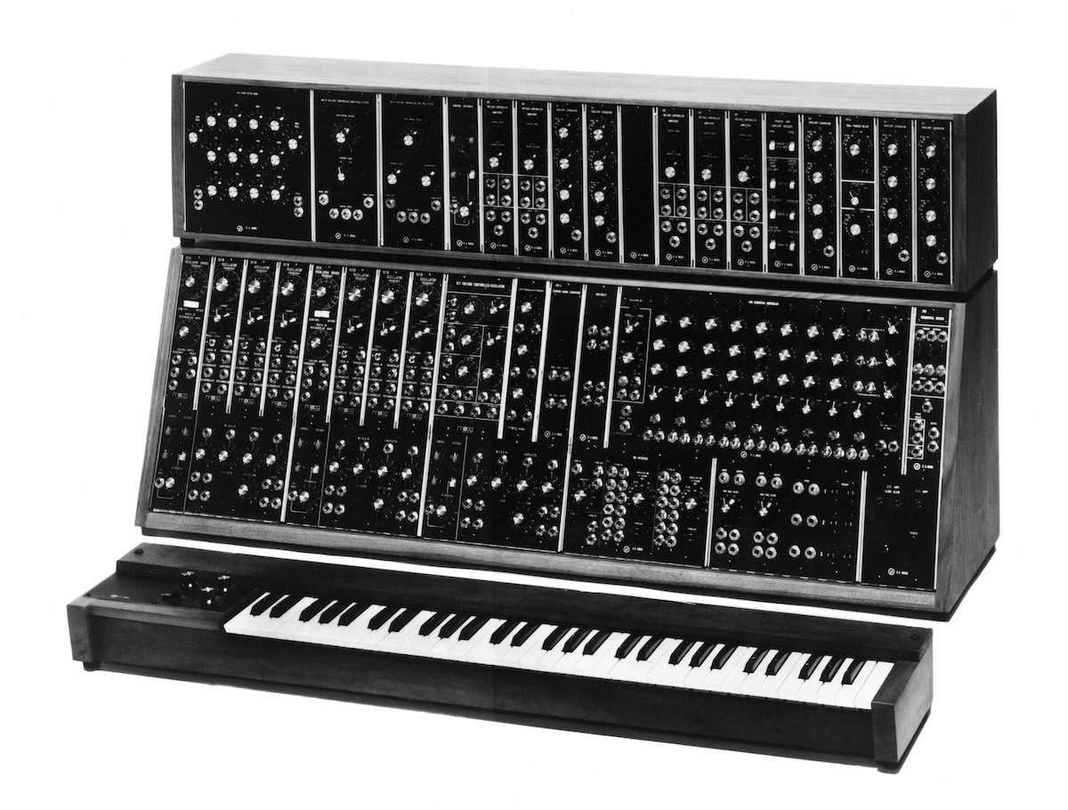 Moog Synthesizer, C1975. Moog Synthesizer, System 55. Photograph, C1975. Moog Synthesizer, C1975.