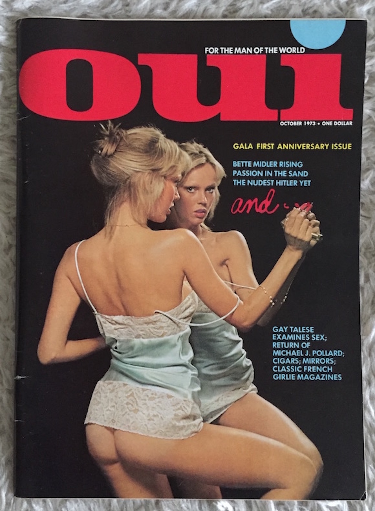 Oui, October 1973. Photographer and model uncredited