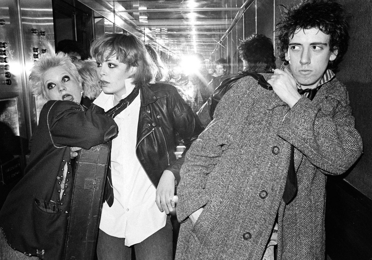 The Clash - Mick Jones with Debbie Juvenile and Tracey. Anarchy Tour, Britain - 1976