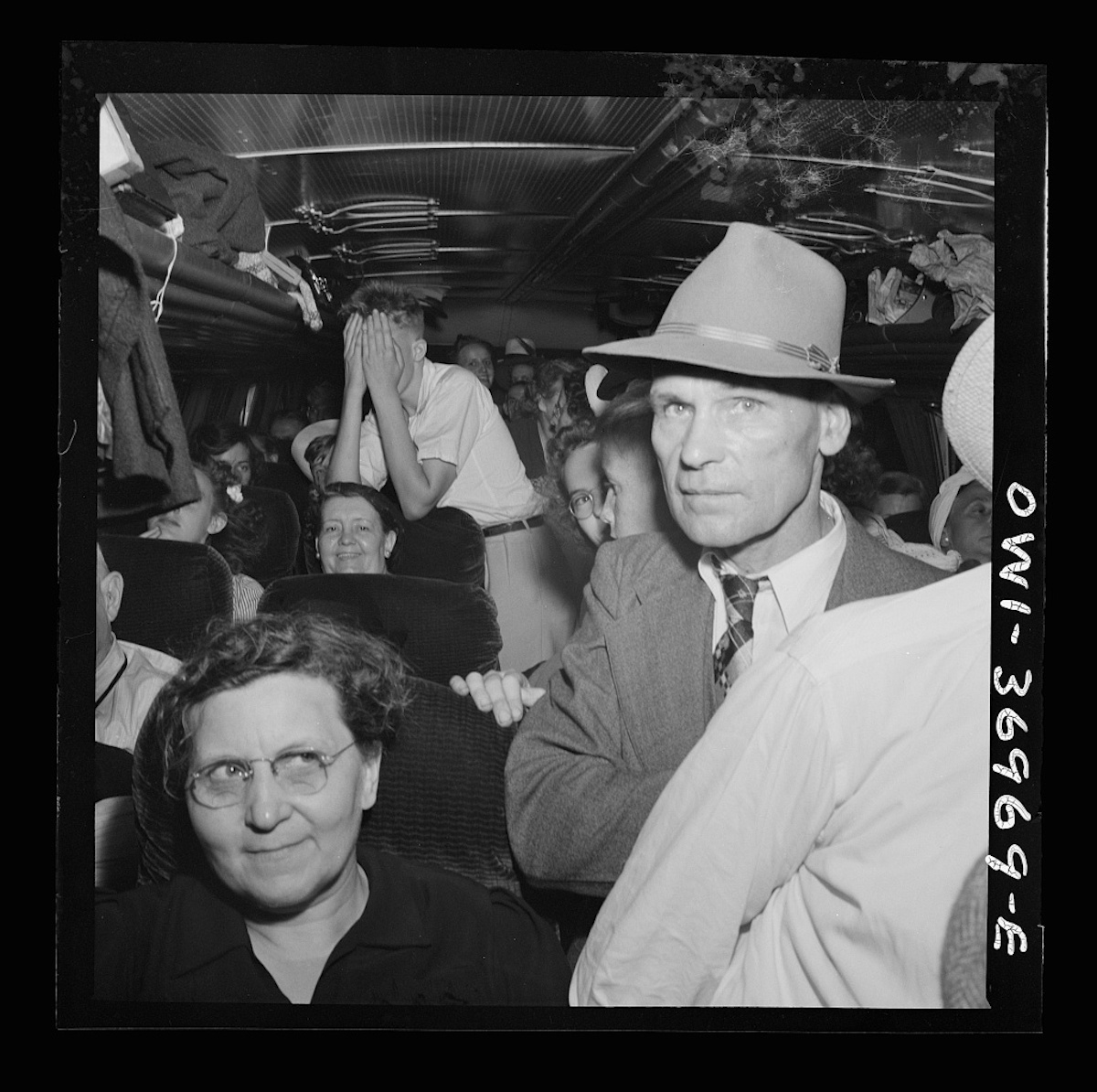 Passengers on a Greyhound bus going from Washington, D.C. to Pittsburgh, Pennsylvania