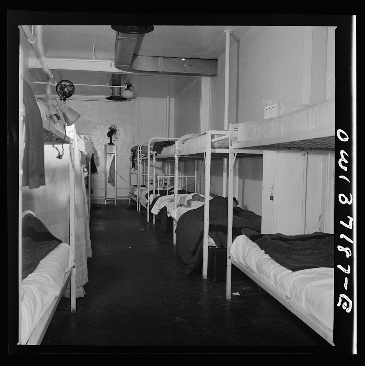 Pittsburgh, Pennsylvania. An air conditioned dormitory for the use of drivers who have layover time away from home, at the Greyhound garage