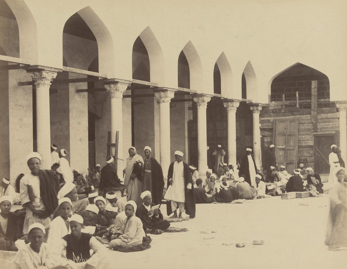 Students in the Al-Azhar Mosque, Cairo.
