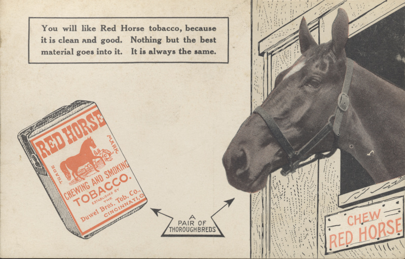 victorian trade cards red horse tobacco
