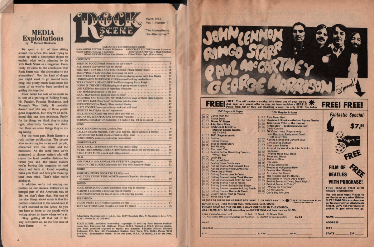 rock scene magazine 1973
