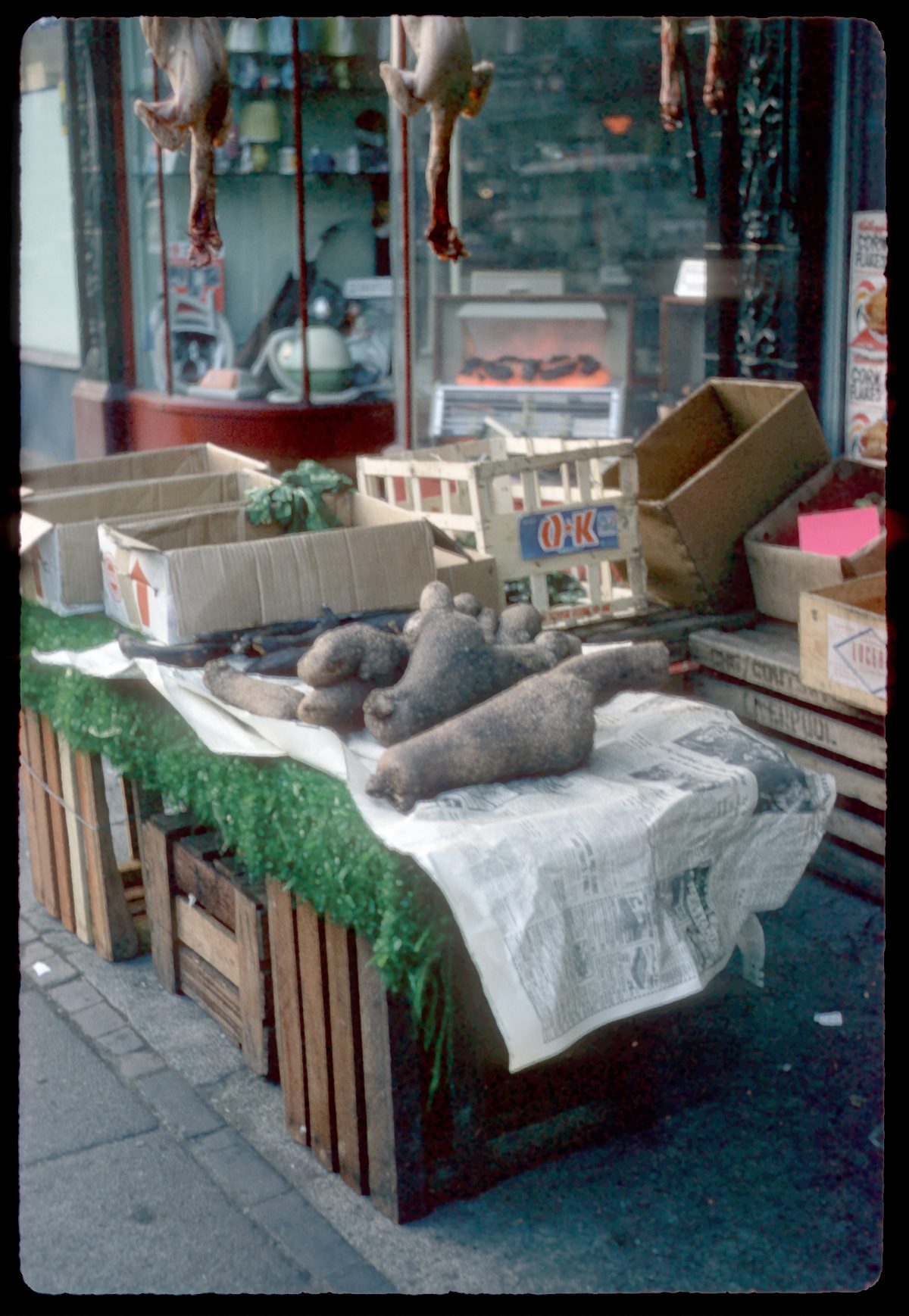 Soho Road, in the Holliday Road area. The yams are priced at 10 pence per pound. March 2 1968