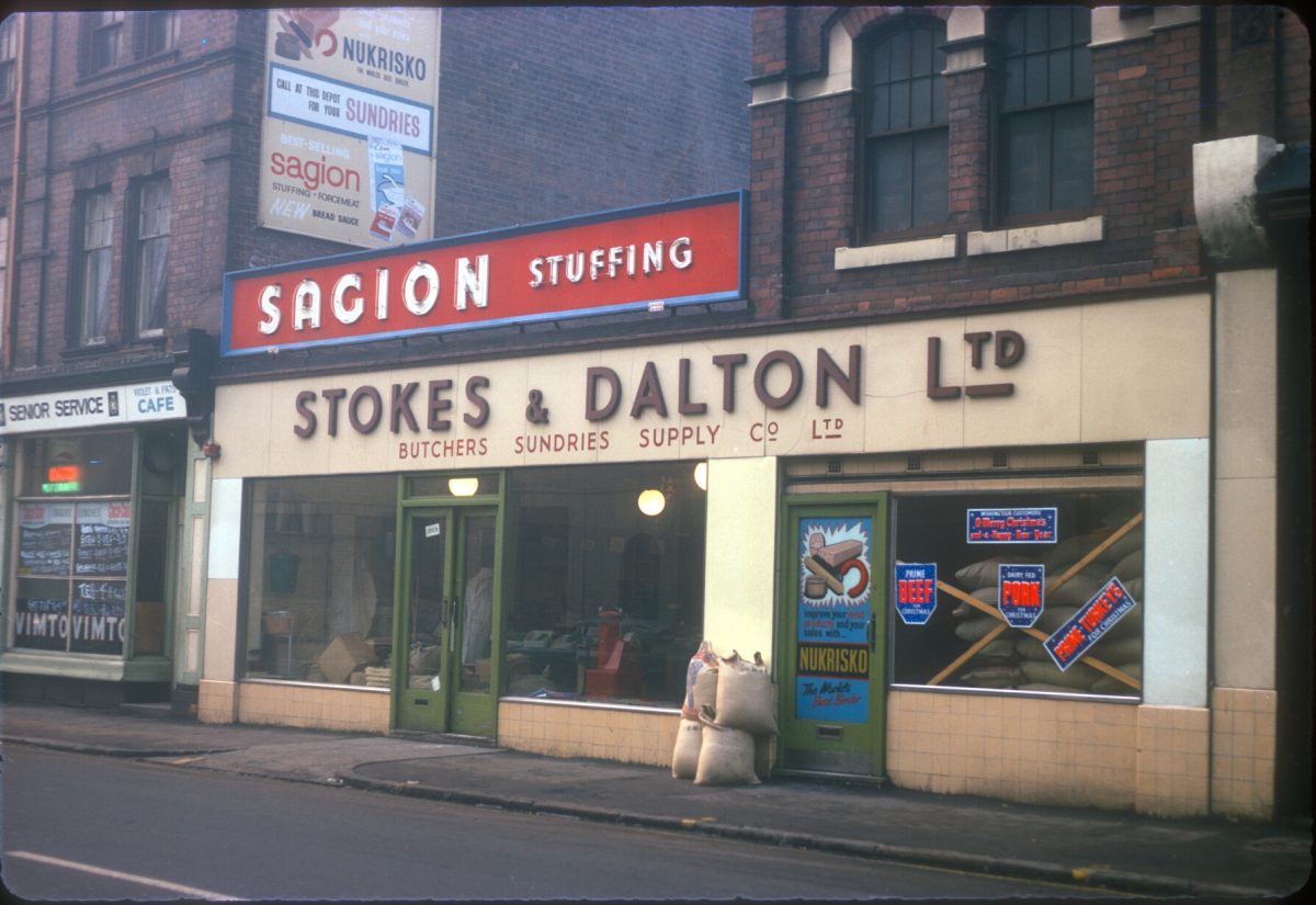 Sherlock St nr Jamaica Row (near meat market) Stokes and Dalton Ltd, Butchers and Sundries Supply Company - November 1968