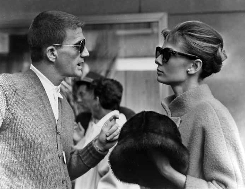 Blake Edwards and Audrey Hepburn on the 