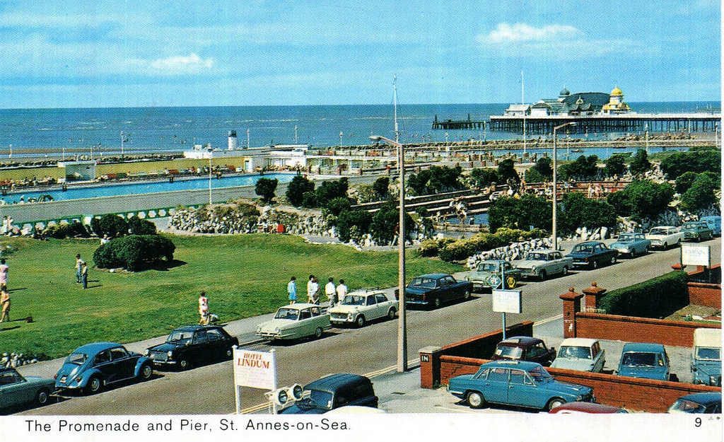 British seaside town postcard