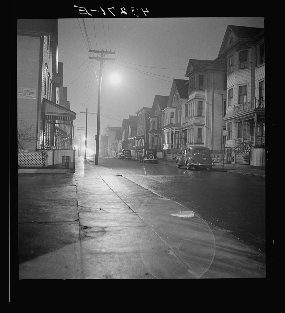 New Bedford, Massachusetts. Foggy night October 1940