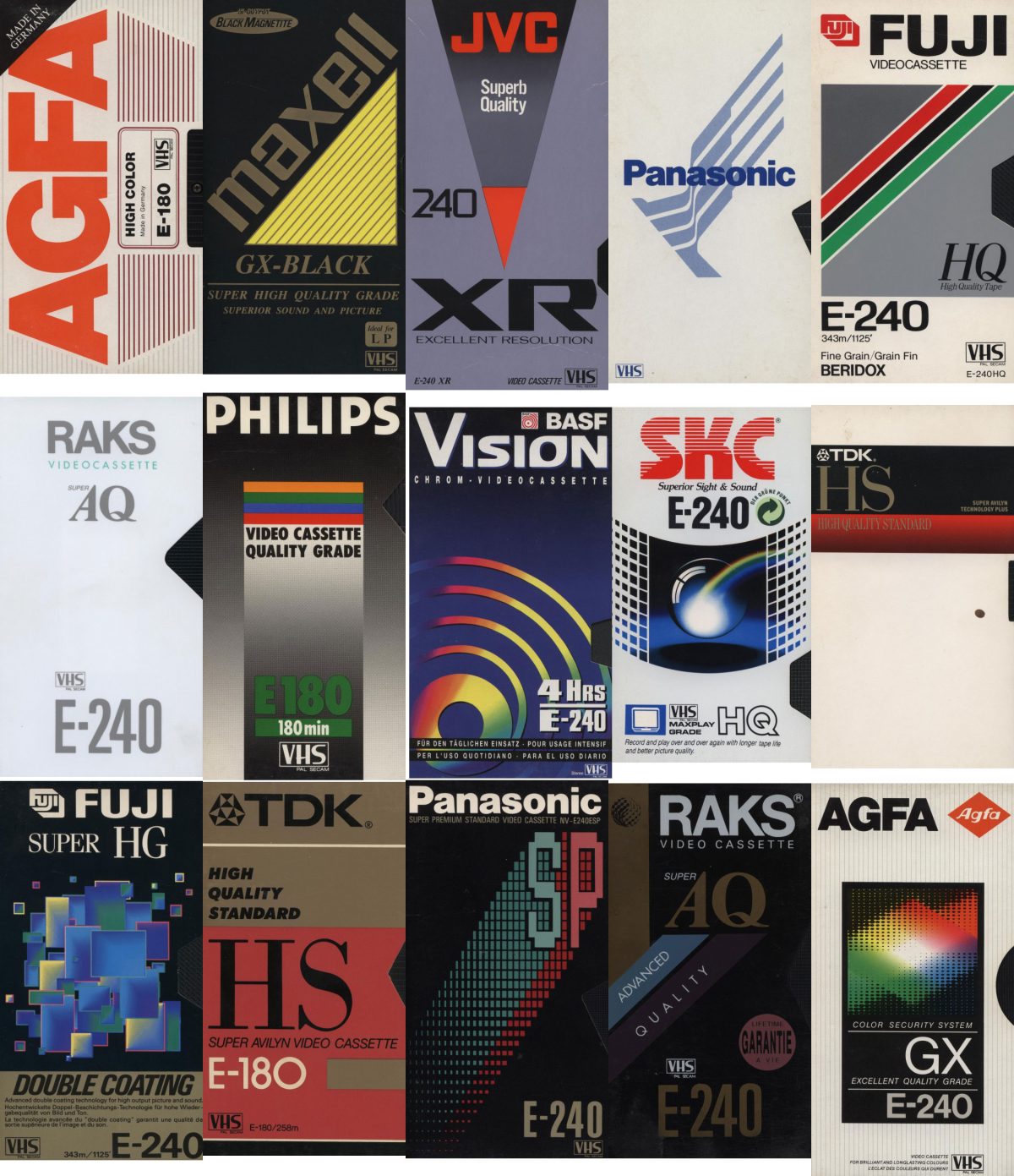 blank VHS cassette tapes