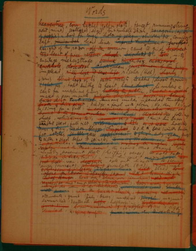 crayonsWords, 1917 Ulysses Notebook