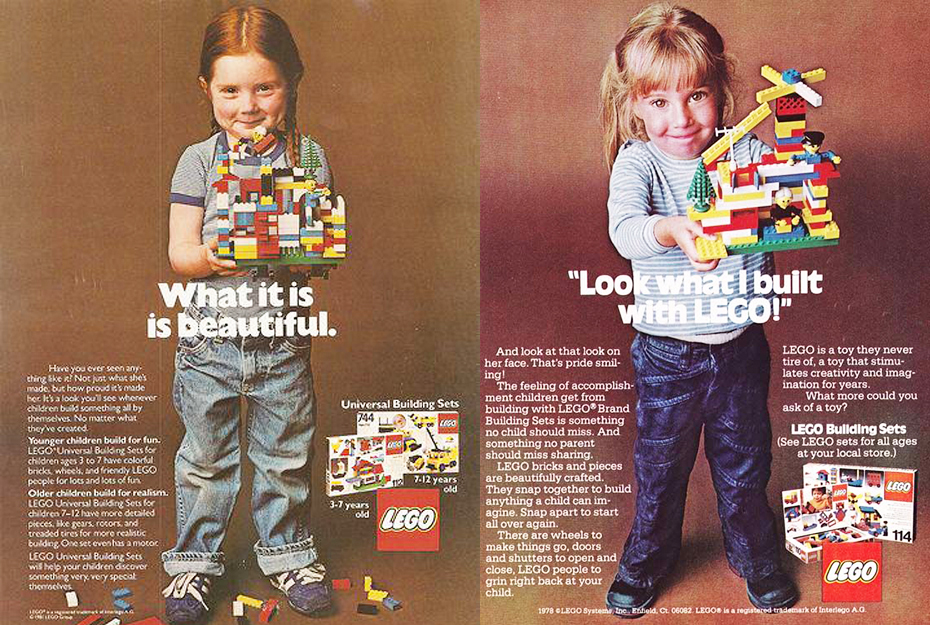 lego girls marketing ads 1980s advertising 1980 boys ad campaign materials encouraged together build flashbak 1960s toys campaigns greatest children