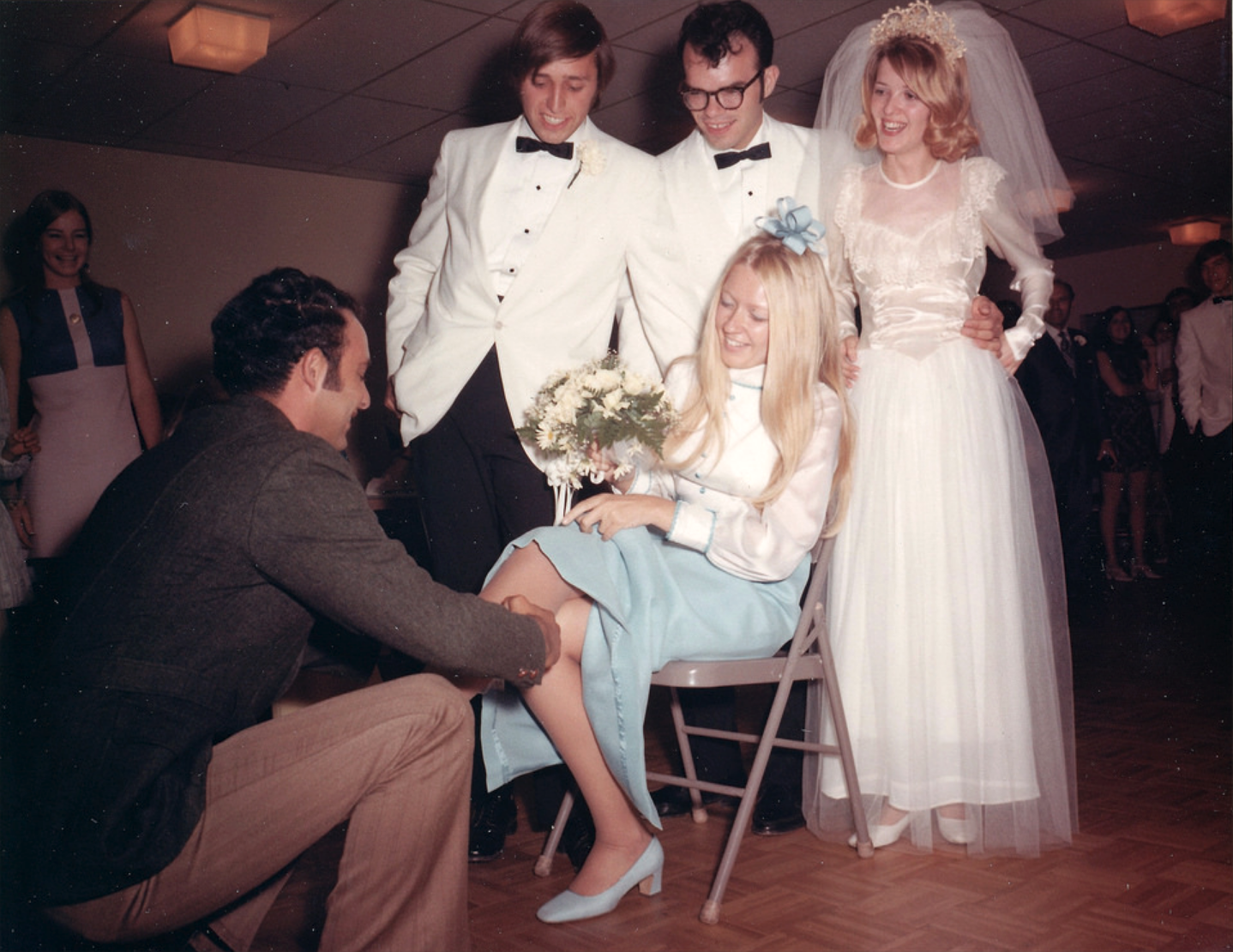 The history of bridal and wedding garters worn by the bride