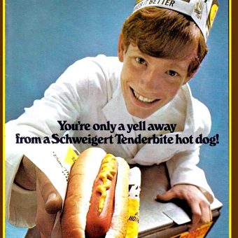 Mildly Disturbing Fun with Frankfurters: Kids Gobbling Hot Dogs in Vintage Advertising