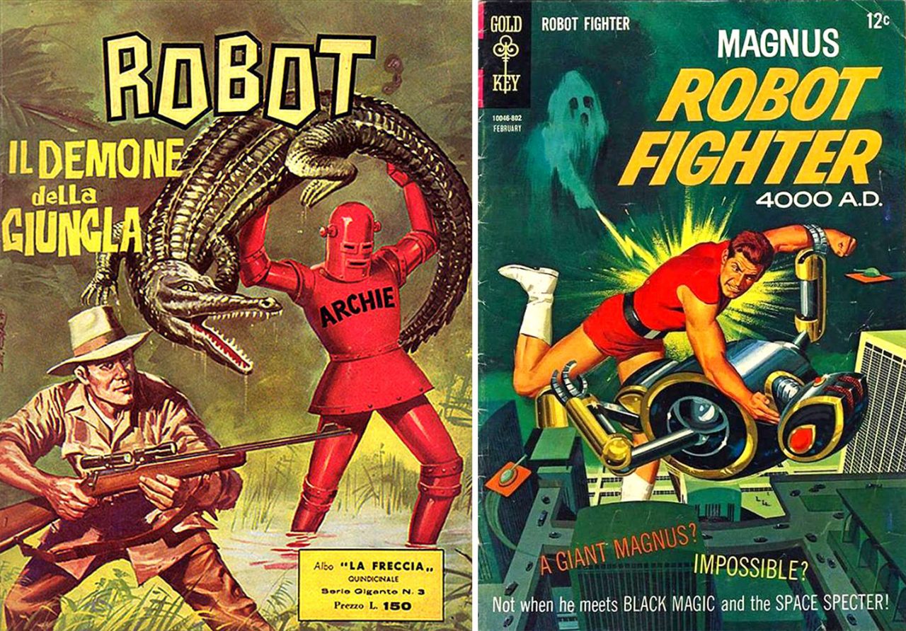 vintage comic book robot