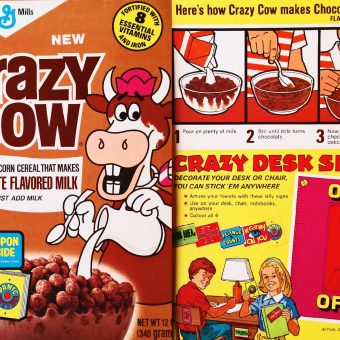 1977 Crazy Cow Chocolate Cereal Box General Mills - Flashbak