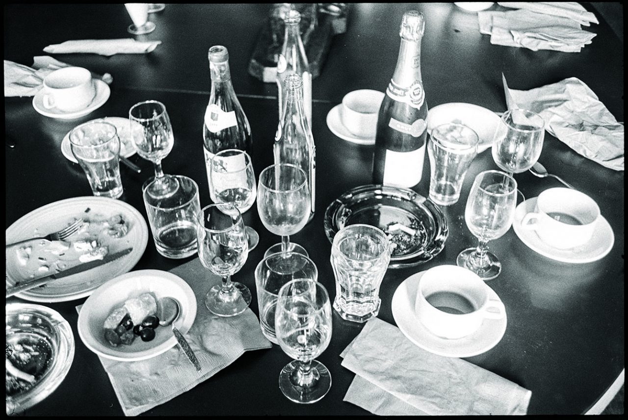 Andy Warhol (U.S.A., 1928–1987), Negative [Table still life after a meal], 1979, Black-and-white negatives. Cantor Arts Center collection, Gift of The Andy Warhol Foundation for the Visual Arts, 2014.41.155_30. © The Andy Warhol Foundation for the Visual Arts, Inc.