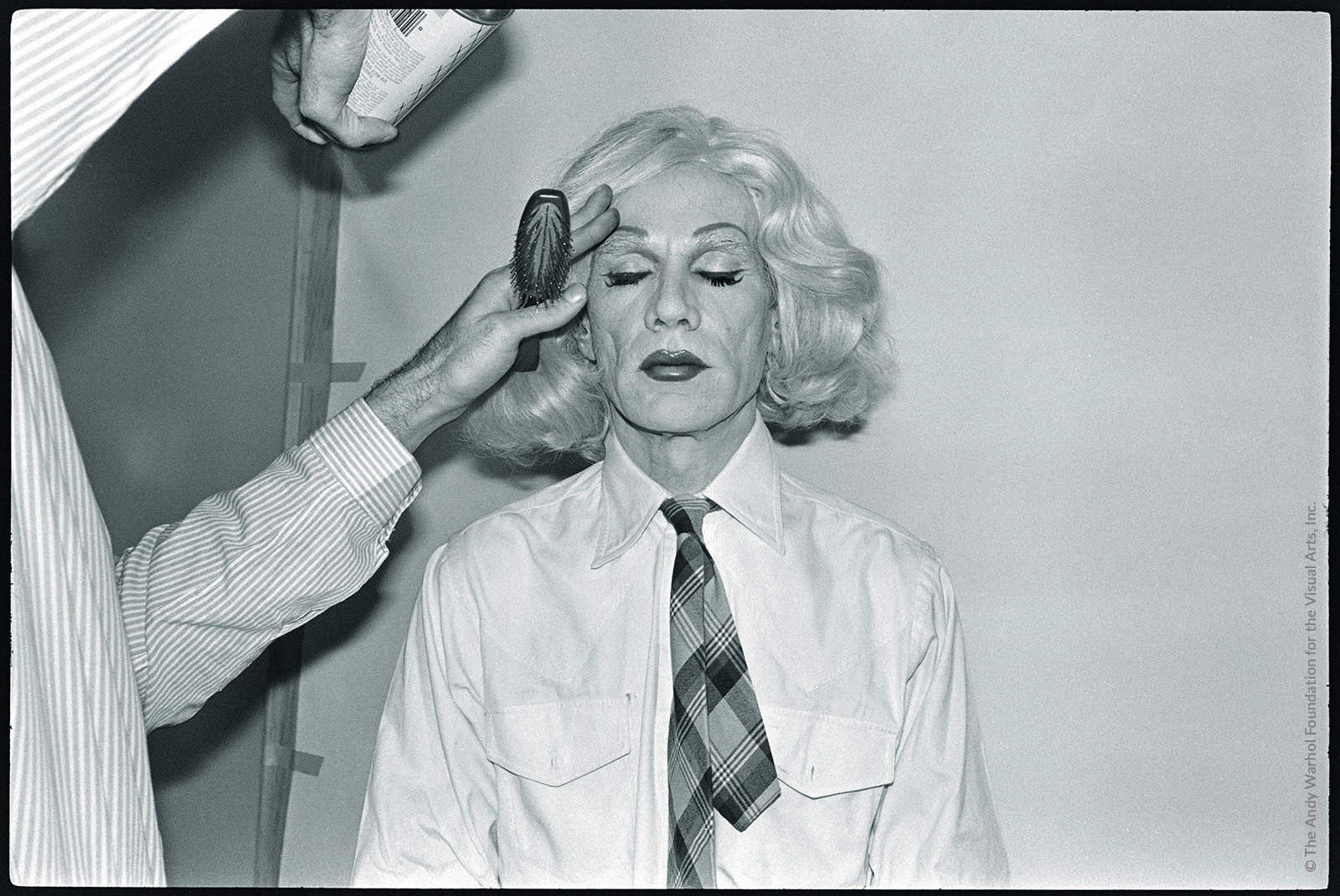 Andy Warhol (U.S.A., 1928–1987), Negative [Andy Warhol Self-Portrait in Drag photo shoot], 1981, Black-and-white negatives. Cantor Arts Center collection, Gift of The Andy Warhol Foundation for the Visual Arts, 2014.41.2516_9_WP. © The Andy Warhol Foundation for the Visual Arts, Inc.