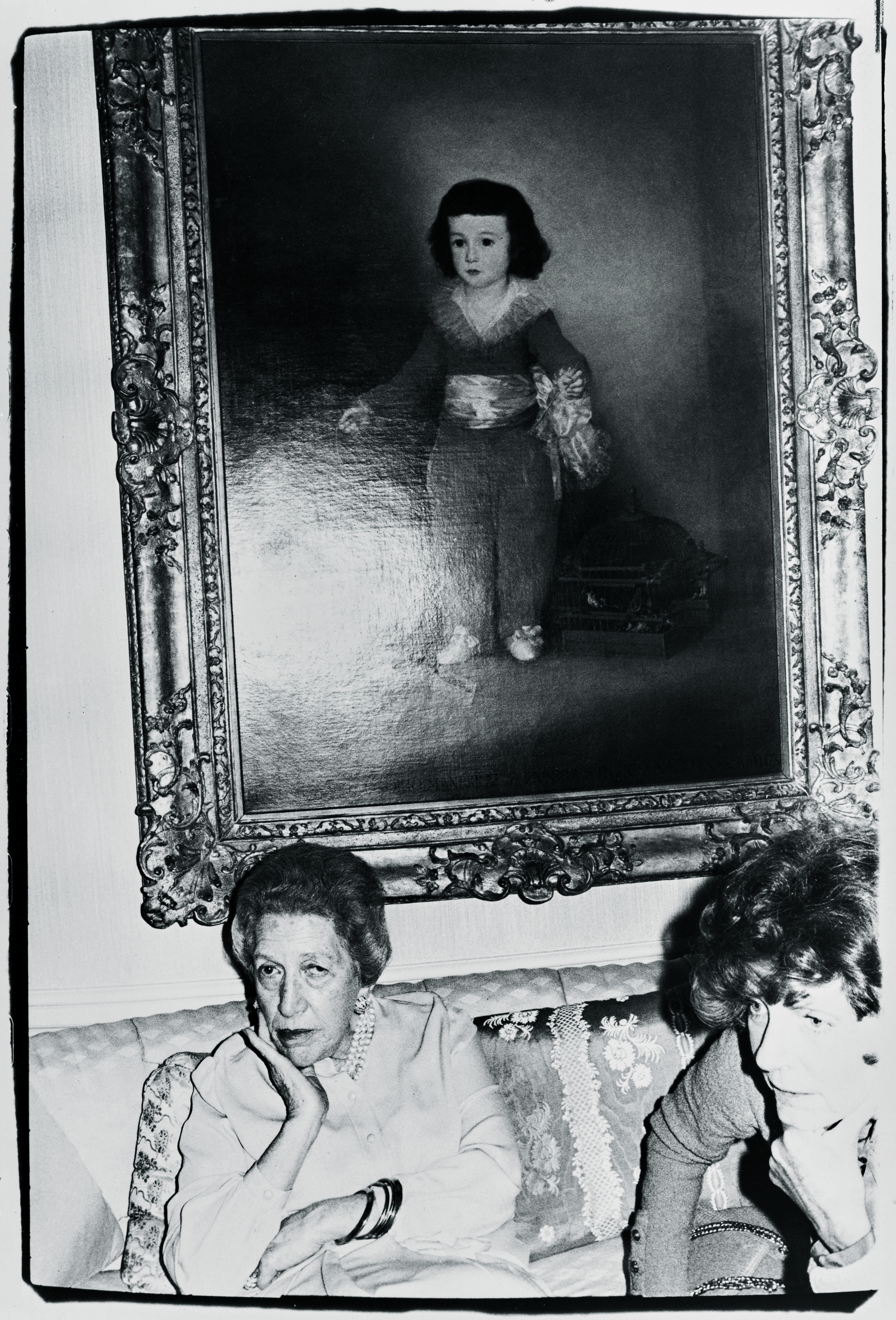 Andy Warhol (U.S.A., 1928–1987), Negative [Mrs. Gilbert Kitty Miller under her Goya "Red Boy"], c. 1979, Black-and-white negatives. Cantor Arts Center collection, Gift of The Andy Warhol Foundation for the Visual Arts, 2014.41.3604. © The Andy Warhol Foundation for the Visual Arts, Inc.
