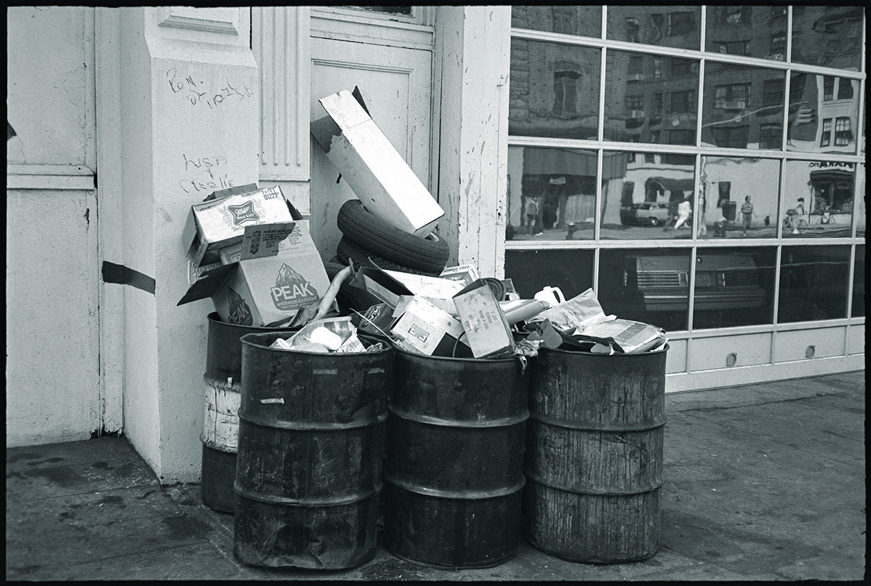 Andy Warhol (U.S.A., 1928–1987), Negative [Garbage cans], 1982, Black-and-white negatives. Cantor Arts Center collection, Gift of The Andy Warhol Foundation for the Visual Arts, 2014.41.597_18. © The Andy Warhol Foundation for the Visual Arts, Inc.