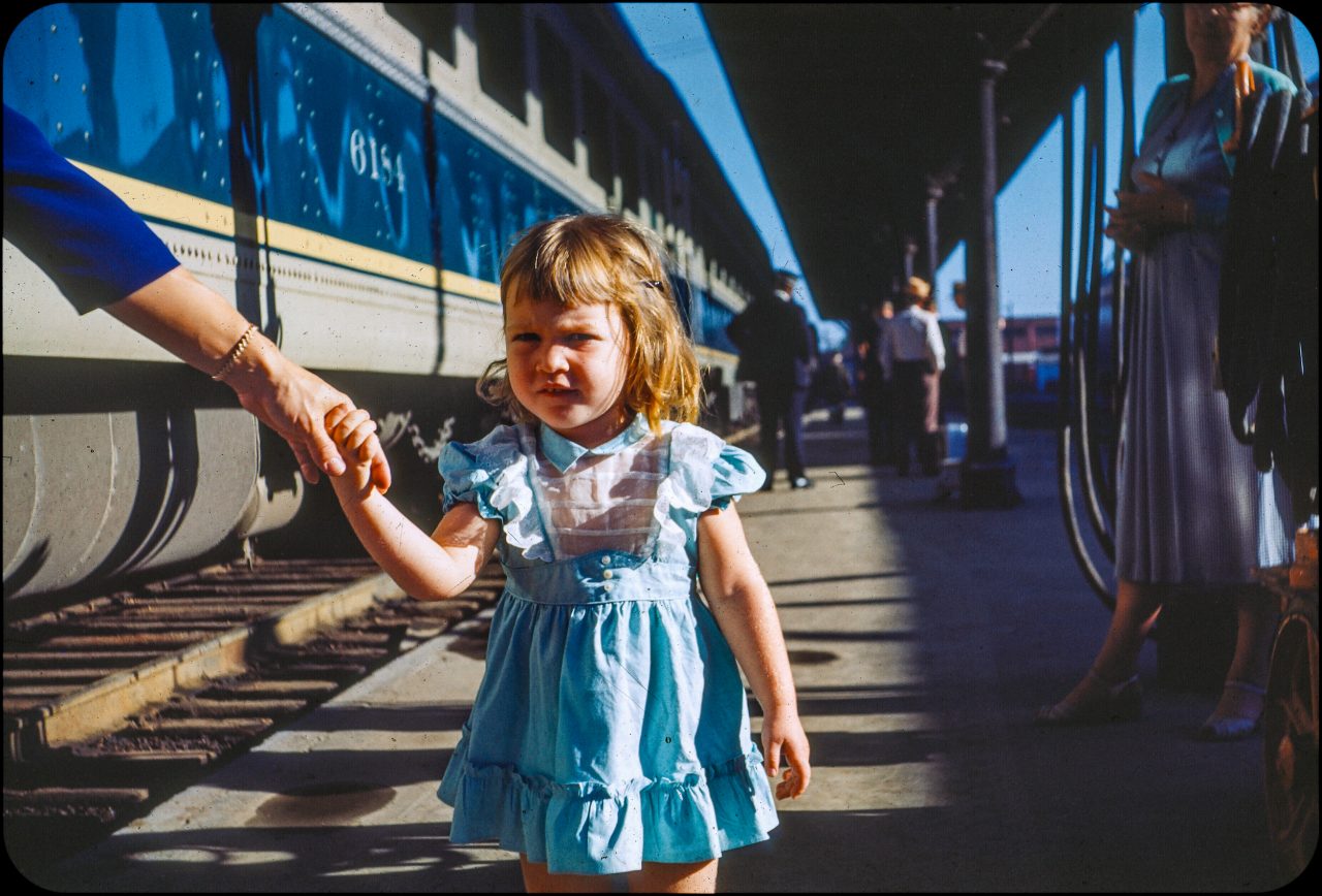 1950s kodachrome train