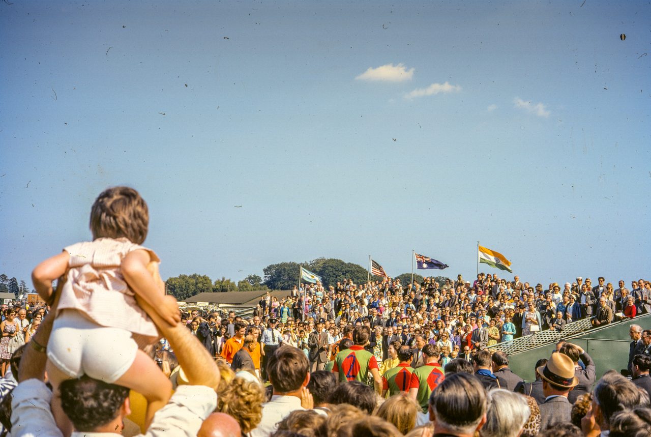 Queen presenting cup - Polo Match, Windsor - 18/06/1967 color snapshot