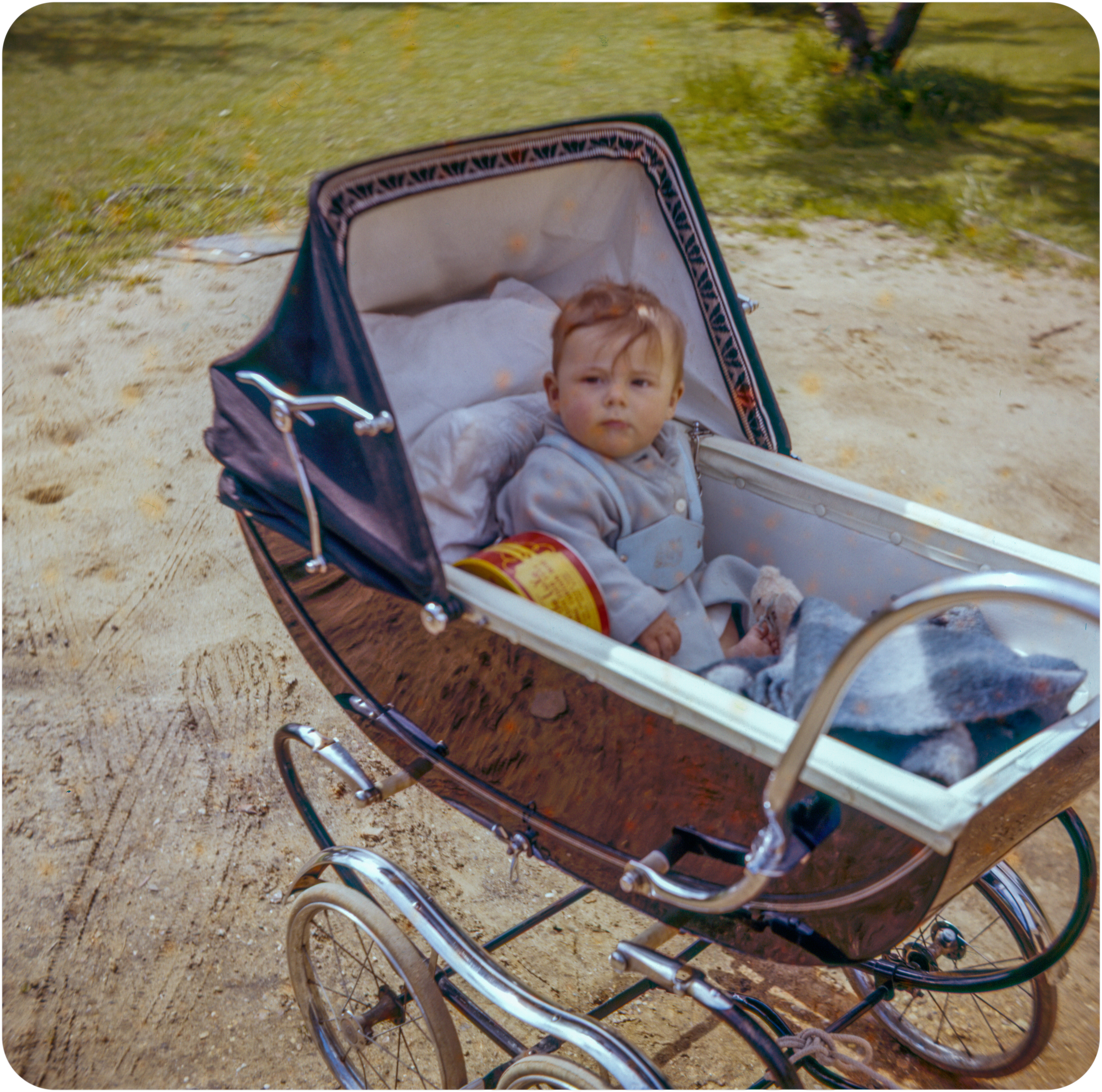 Baby in pram - St. Ives - Circa 1960