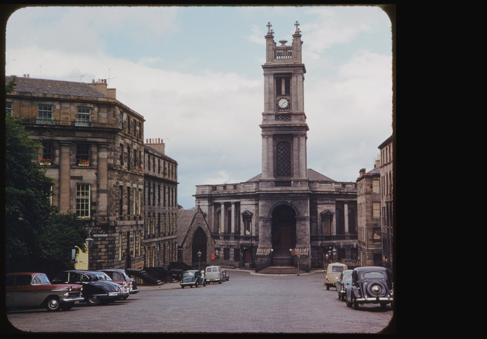 June .15, 1961 Description (Slide): St. Stephen's Church Edinburgh late evening