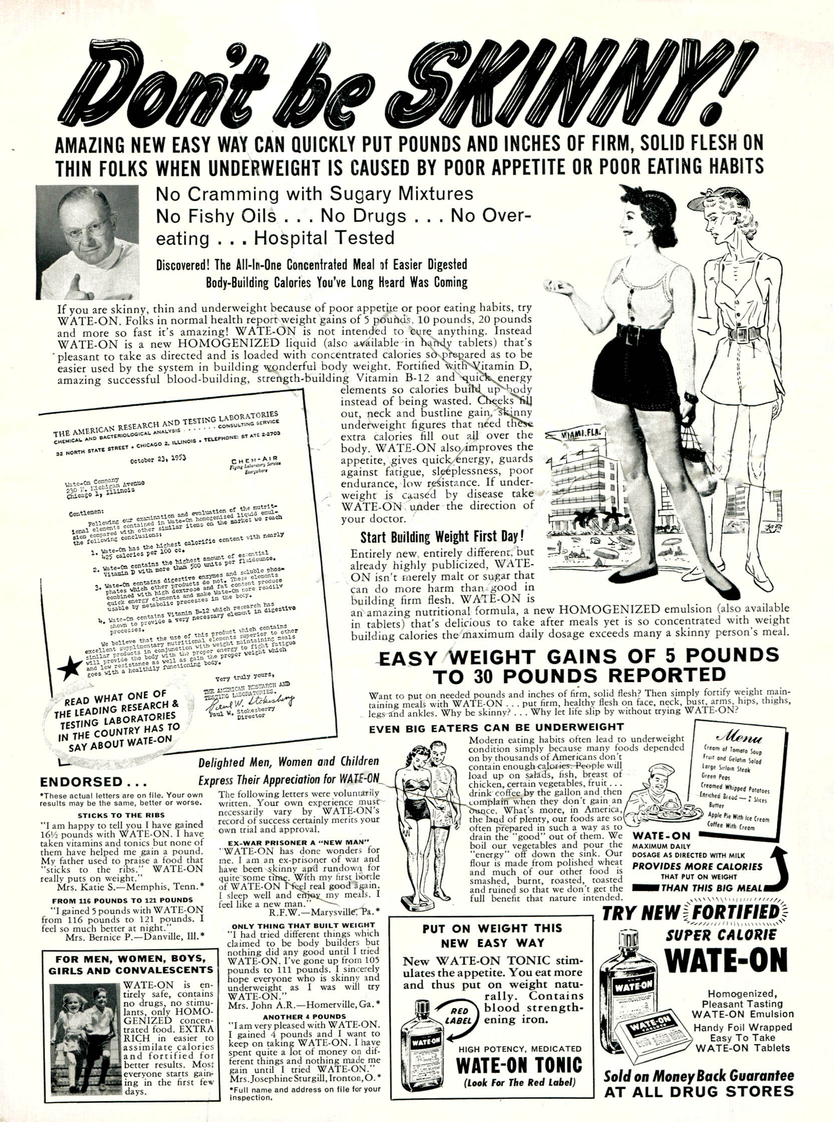 Don't Let Them Call You Skinny! - Vintage Weight Gain Advertising for  Women - Flashbak