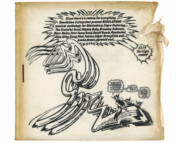 Front of the vinyl sleeve of the Glastonbury Fayre LP, 1972